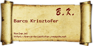 Barcs Krisztofer névjegykártya