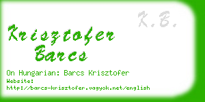 krisztofer barcs business card